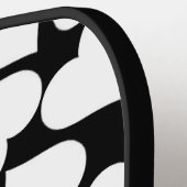 Retro zwart-wit hartpatroon pickleball paddle (Links Detail)