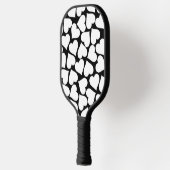 Retro zwart-wit hartpatroon pickleball paddle (Links)