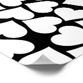 Retro zwart-wit hartpatroon poster (Hoek)