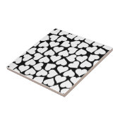 Retro zwart-wit hartpatroon tegeltje (Zijkant)