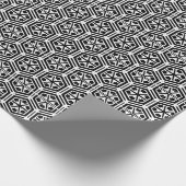 Retro zwart wit hexagonal geometrisch patroon cadeaupapier (Hoek)