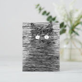 Retro  zwart-wit kat bij nacht briefkaart (Staand voorkant)