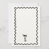 Retro zwart-wit kostuums en cocktailparty kaart (Achterkant)