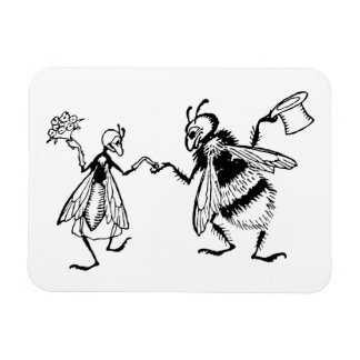 Retro  Zwart & Wit Leuk Grappig Bug Bruiloft Magneet