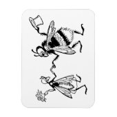 Retro  Zwart & Wit Leuk Grappig Bug Bruiloft Magneet (Verticaal)