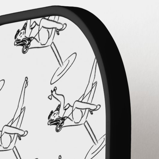 Retro Zwart-wit Martini Glas Gepersonaliseerd Pickleball Paddle (Links Detail)