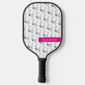 Retro Zwart-wit Martini Glas Gepersonaliseerd Pickleball Paddle (Achterkant)