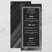 Retro Zwart & Wit, Parels Bruiloft Menu (Voorkant / Achterkant)