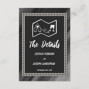 Retro Zwart & Wit Parels & Kaart