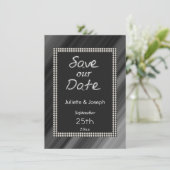 Retro Zwart & Wit Parels met Foto Save The Date (Staand voorkant)