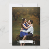 Retro Zwart & Wit Parels met Foto Save The Date (Achterkant)