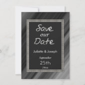 Retro Zwart & Wit Parels met Foto Save The Date (Voorkant)