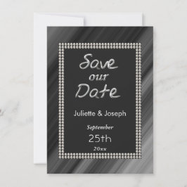 Retro Zwart & Wit Parels met Foto Save The Date