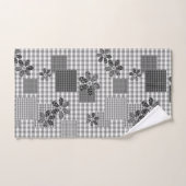 Retro zwart-wit patchwork rustiek patroon bad handdoek (Handdoek)