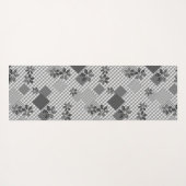 Retro zwart-wit patchwork rustiek patroon yogamat (Achterkant (horizontaal))