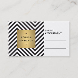 Retro Zwart-wit Patroon Afspraakkaart Afsprakenkaartje