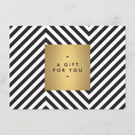 Retro zwart-wit patroon gouden naam cadeaubon