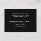 Retro Zwart Wit Patroon Gouden Naam Coupon Kaart (Achterkant)