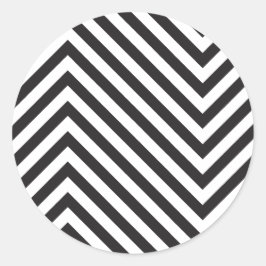 Retro zwart-wit patroon ronde sticker