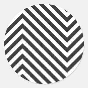Retro zwart-wit patroon ronde sticker