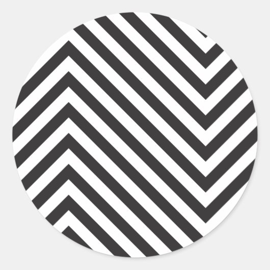 Retro zwart-wit patroon ronde sticker (Voorkant)