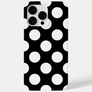 Retro zwart-wit polkadot Case-Mate iPhone case