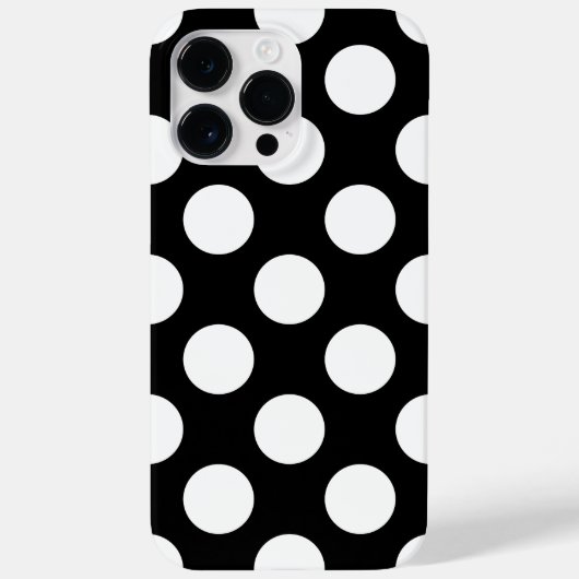 Retro zwart-wit polkadot Case-Mate iPhone case (Achterkant)