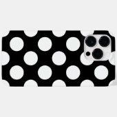 Retro zwart-wit polkadot Case-Mate iPhone case (Achterkant (horizontaal))