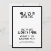 Retro Zwart Wit QR Code Bruiloft Website Save The Date (Achterkant)