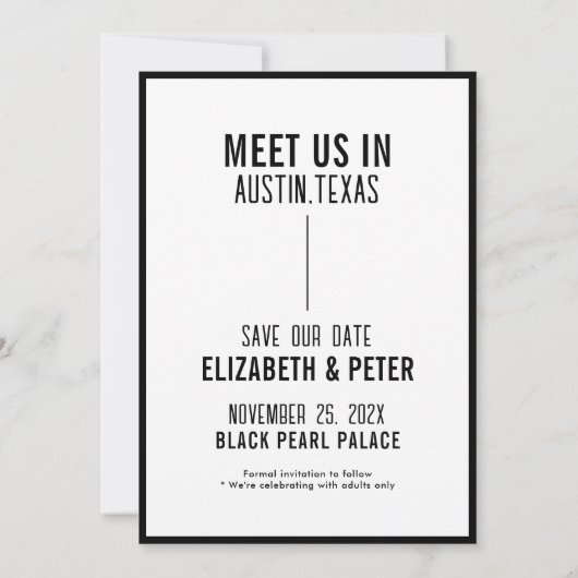 Retro Zwart Wit QR-code Huwelijkswebsite Save The Date (Achterkant)