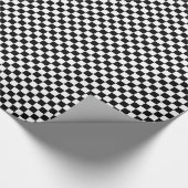 Retro zwart-wit schaakbordpatroon cadeaupapier (Hoek)