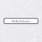 Retro Zwart-Wit Stijlvolle Custom Name Kleding Labels (Design 1)