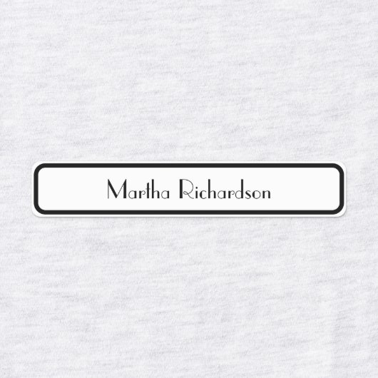 Retro Zwart-Wit Stijlvolle Custom Name Kleding Labels (Design 1)