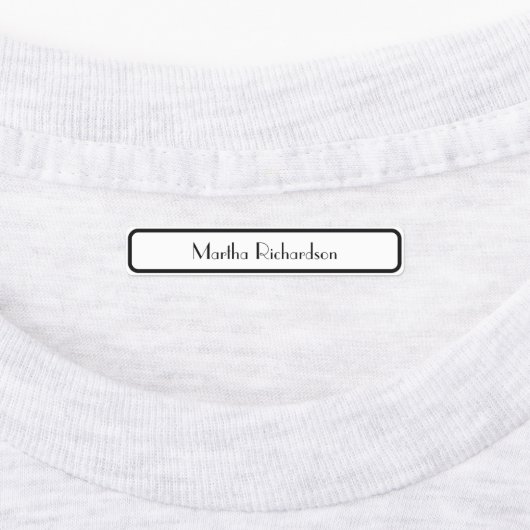 Retro Zwart-Wit Stijlvolle Custom Name Kleding Labels (Aangebracht)