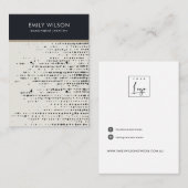 RETRO ZWART WIT STIPPEN 2 STUD OORBEL DISPLAY KAAR VISITEKAARTJE (Voorkant / Achterkant)