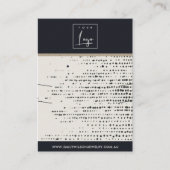 RETRO ZWART WIT STIPPEN KETTING OORBEL DISPLAY VISITEKAARTJE (Voorkant)