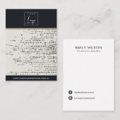 RETRO ZWART WIT STIPPEN KETTING OORBEL DISPLAY VISITEKAARTJE (Voorkant / Achterkant)