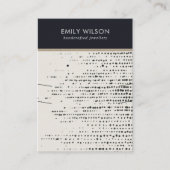 RETRO ZWART WIT STIPPEN KETTING OORBEL DISPLAY VISITEKAARTJE (Voorkant)