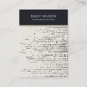 RETRO ZWART WIT STIPPEN KETTING OORBEL DISPLAY VISITEKAARTJE