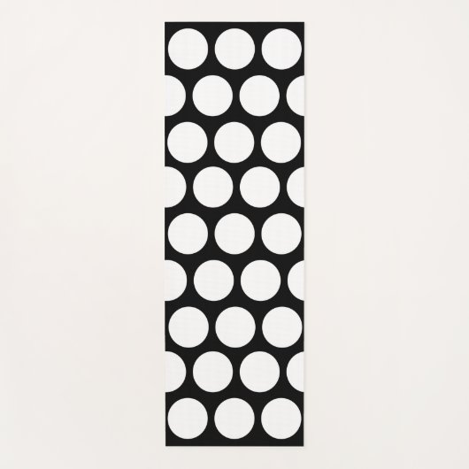 Retro Zwart-wit Stippen Pattern Yogamat (Voorkant)