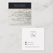 RETRO ZWART WIT STIPPEN STUD OORBEL DISPLAY KAART VIERKANTE VISITEKAARTJE (Voorkant / Achterkant)