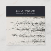 RETRO ZWART WIT STIPPEN STUD OORBEL DISPLAY KAART VIERKANTE VISITEKAARTJE (Voorkant)