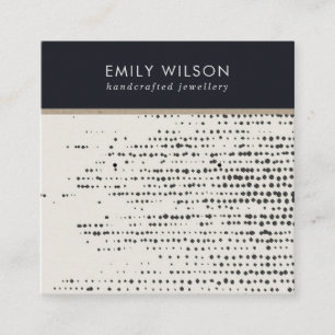 RETRO ZWART WIT STIPPEN STUD OORBEL DISPLAY KAART VIERKANTE VISITEKAARTJE