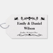 Retro zwart-wit typografie bruiloft cadeaulabel (Achterkant Horizontaal)