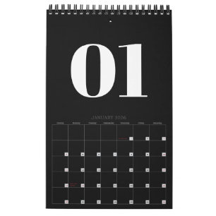 Retro zwart-wit typografie geen foto kalender