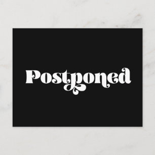 retro zwart-wit Uitgestelde bruiloft Briefkaart