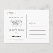  retro zwart-wit Uitgestelde bruiloft Briefkaart (Achterkant)