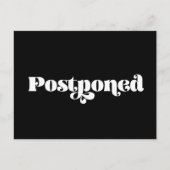 retro zwart-wit Uitgestelde bruiloft Briefkaart (Voorkant)