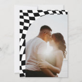 Retro Zwart & Wit Vies Martini Foto Bruiloft Save The Date (Achterkant)