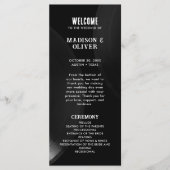 Retro Zwart-wit Vinyl Record Bruiloft Programma Programmakaart (Voorkant)